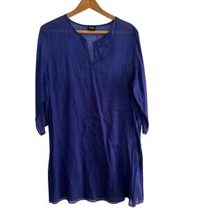 Eileen Fisher Blue Cotton Tunic Dress - Size M